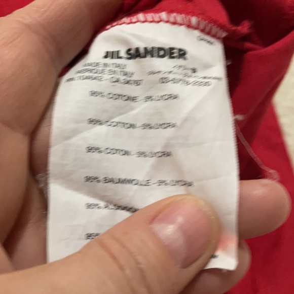 Jill Sander vintage 80’s y2k red asymmetrical long sleeve t guc cotton spendex - Picture 6 of 12